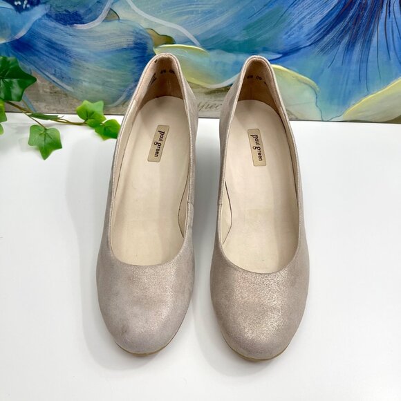 PAUL GREEN Samona Block Heel Pump In Cachemire Metallic Size 4.5 / US 7 - Picture 7 of 13